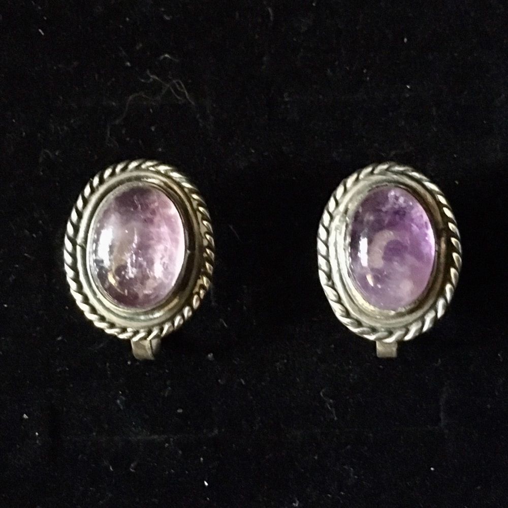 925 Purple amethyst earrings
